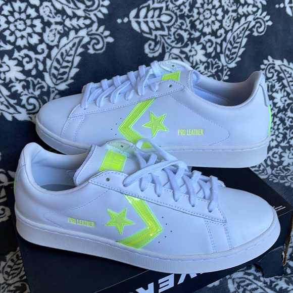 Converse Pro Leather OX White/Lemon Venom/White MEN`S - Picture 10 of 16